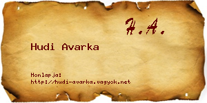 Hudi Avarka névjegykártya